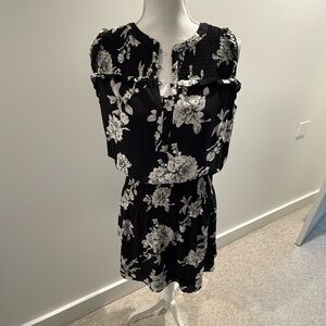 White House Black Market Black and White Floral Mini Dress